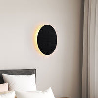 Lori Vägglampa Ø40 Svart Trä-Lampconcept.se
