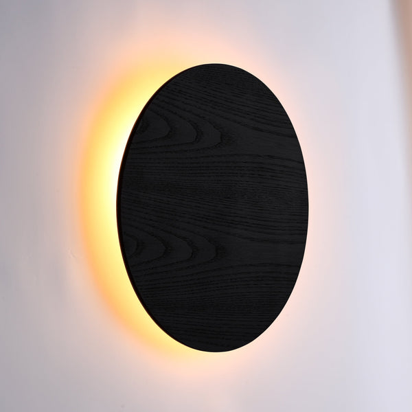 Lori Vägglampa Ø40 Svart Trä-Lampconcept.se