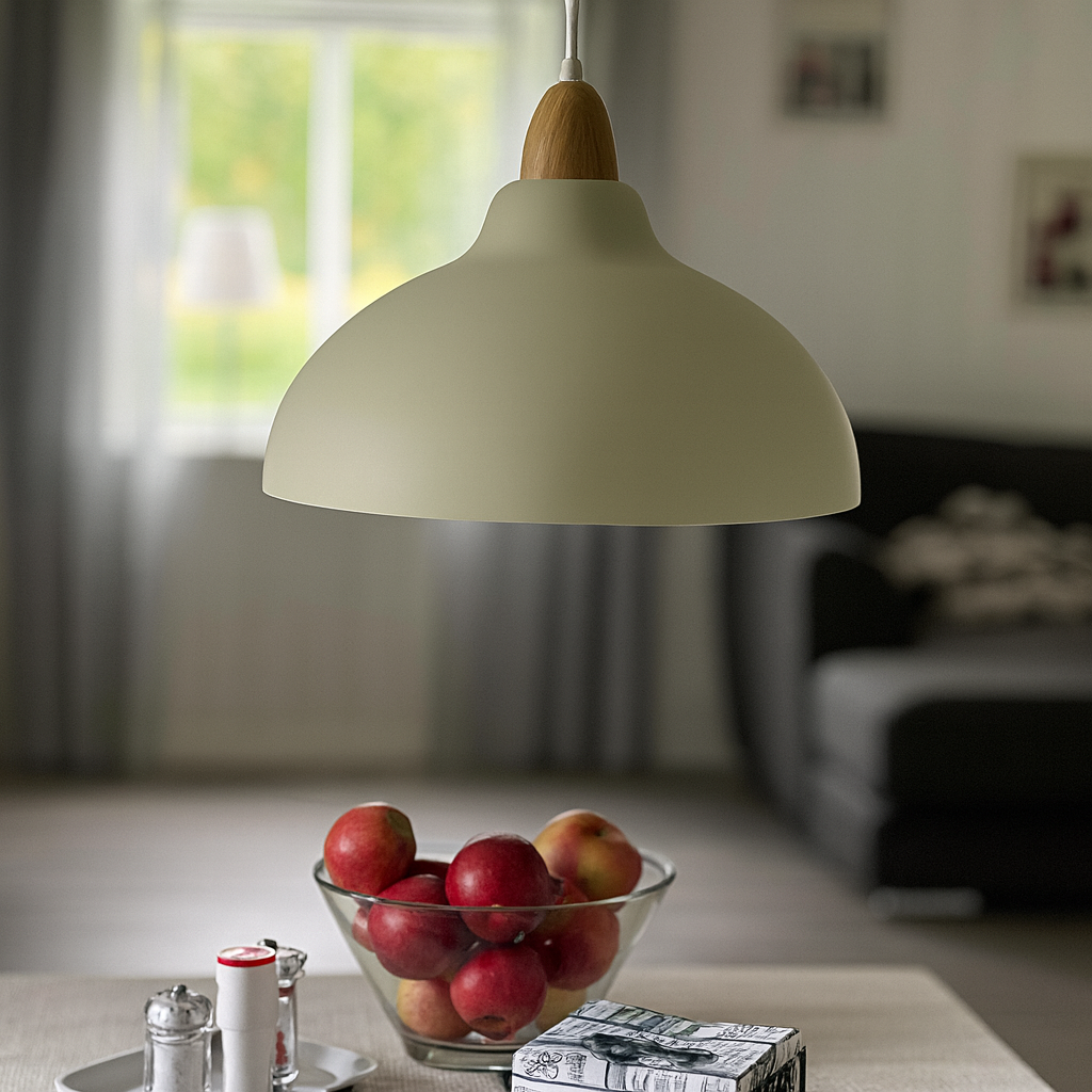 Oak Taklampa Ø35 Ljust Trä
