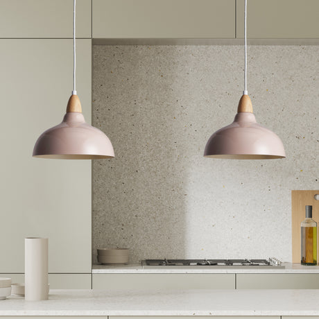 Oak Taklampa Ø24 Glossy Beige Pink-Lampconcept.se