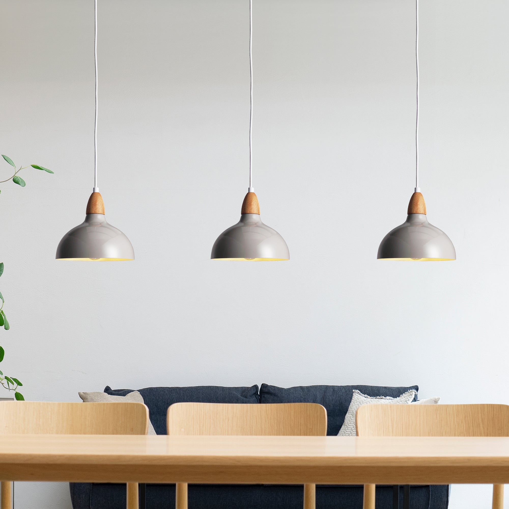 Oak Taklampa Ø19 Glossy Grå-Lampconcept.se