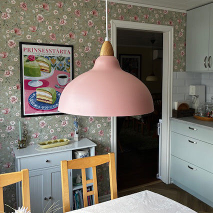 Oak Taklampa Ø35 Ljust Trä