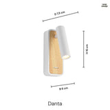 Danta Vägglampa Vit/Trälook-Lampconcept.se