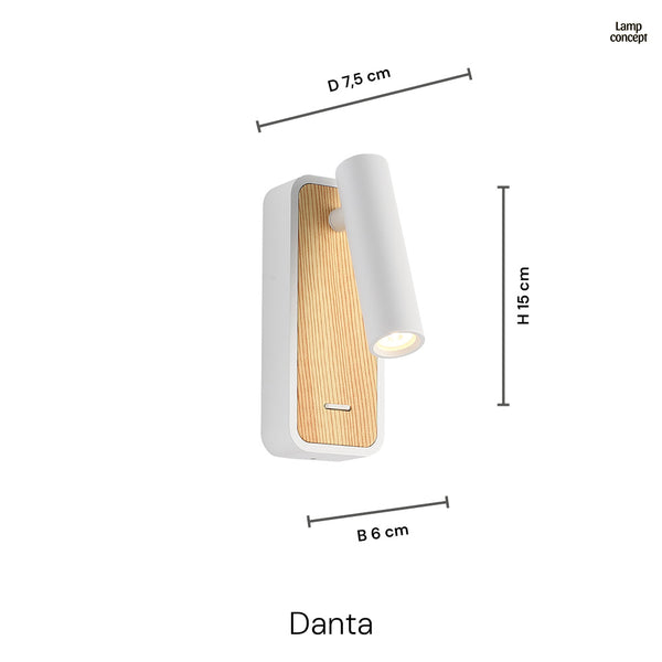 Danta Vägglampa Sort/Trælook