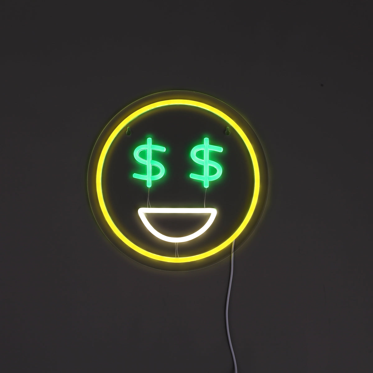 Emoji Dollar Neon Vägglampa