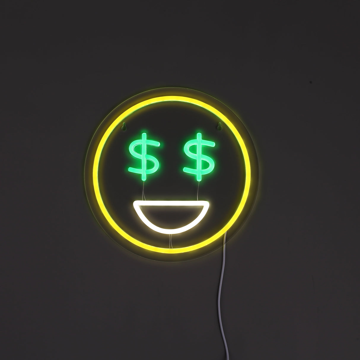 Emoji Dollar Neon Vägglampa