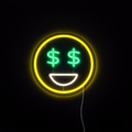Emoji Dollar Neonskylt