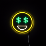 Emoji Dollar Neon Vägglampa