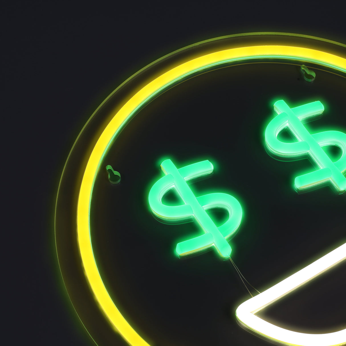 Emoji Dollar Neon Vägglampa