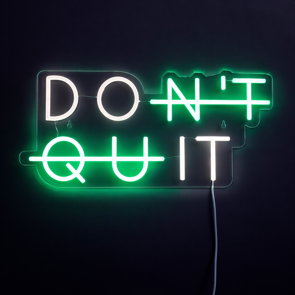 Don't Quit Neon Vägglampa Grön
