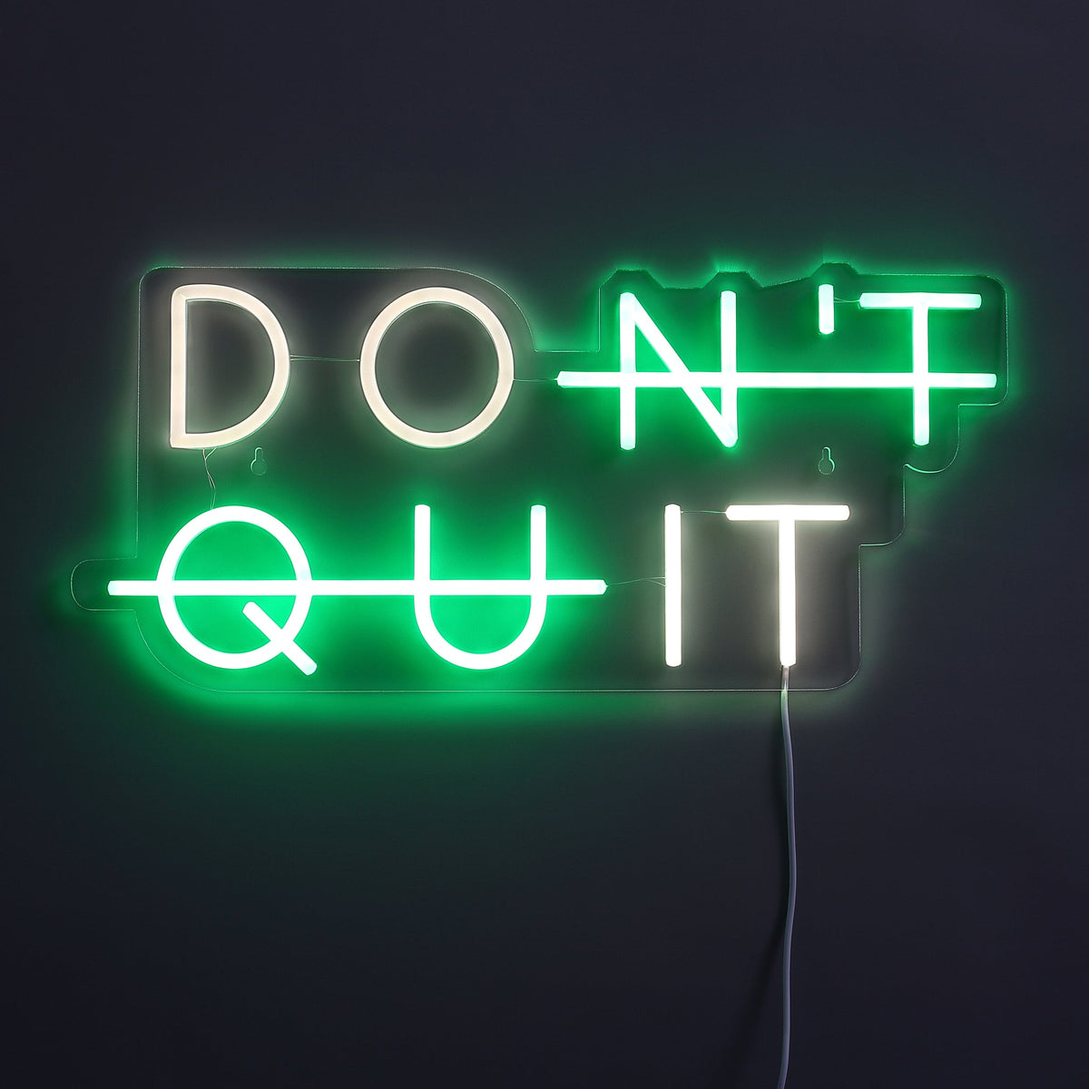 Don't Quit Neon Væglampe Grøn