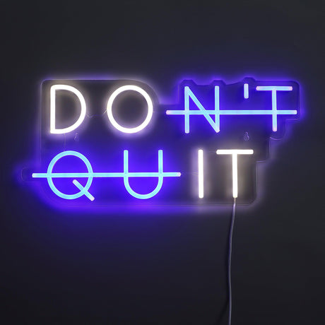 Don't Quit Neon Væglampe Blå