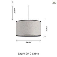 Drum Taklampa Ø40 Linne