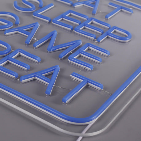 Eat Sleep Game Repeat Neon Vägglampa-Lampconcept.se