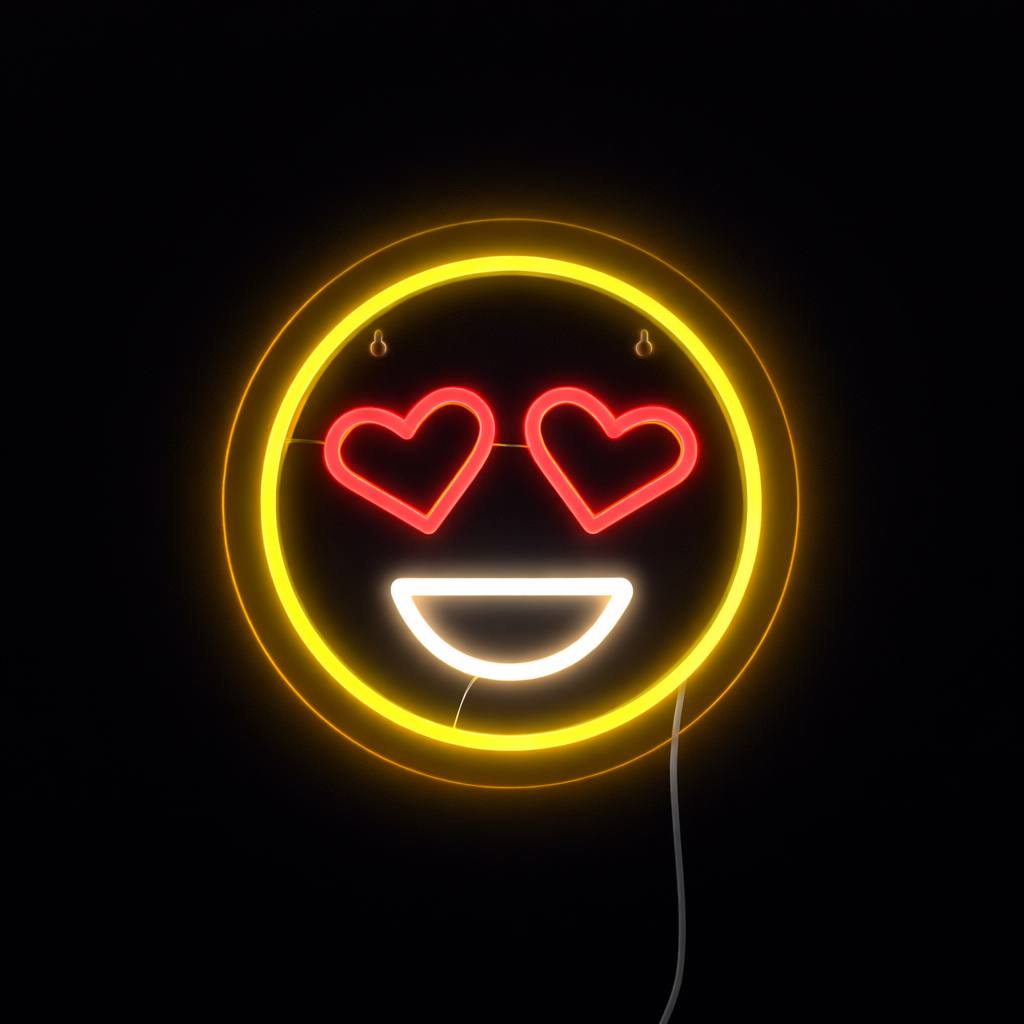 Emoji Love Neon Vägglampa