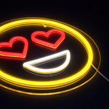 Emoji Love Neon Vägglampa