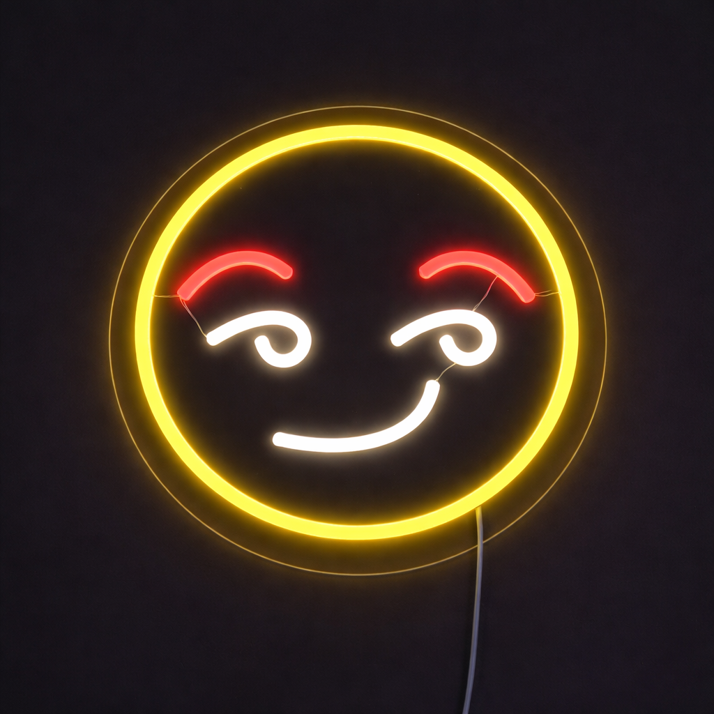 Emoji Flirty Neon Vägglampa
