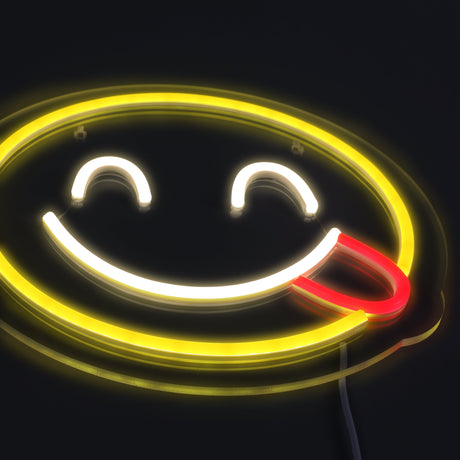 Emoji Yummy Neon Vägglampa