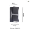 Focus 6W IP65 Vägglampa Utomhus Svart