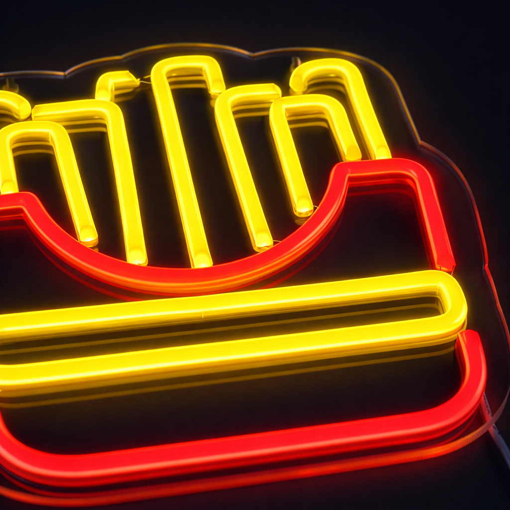 French Fries Neon Vägglampa