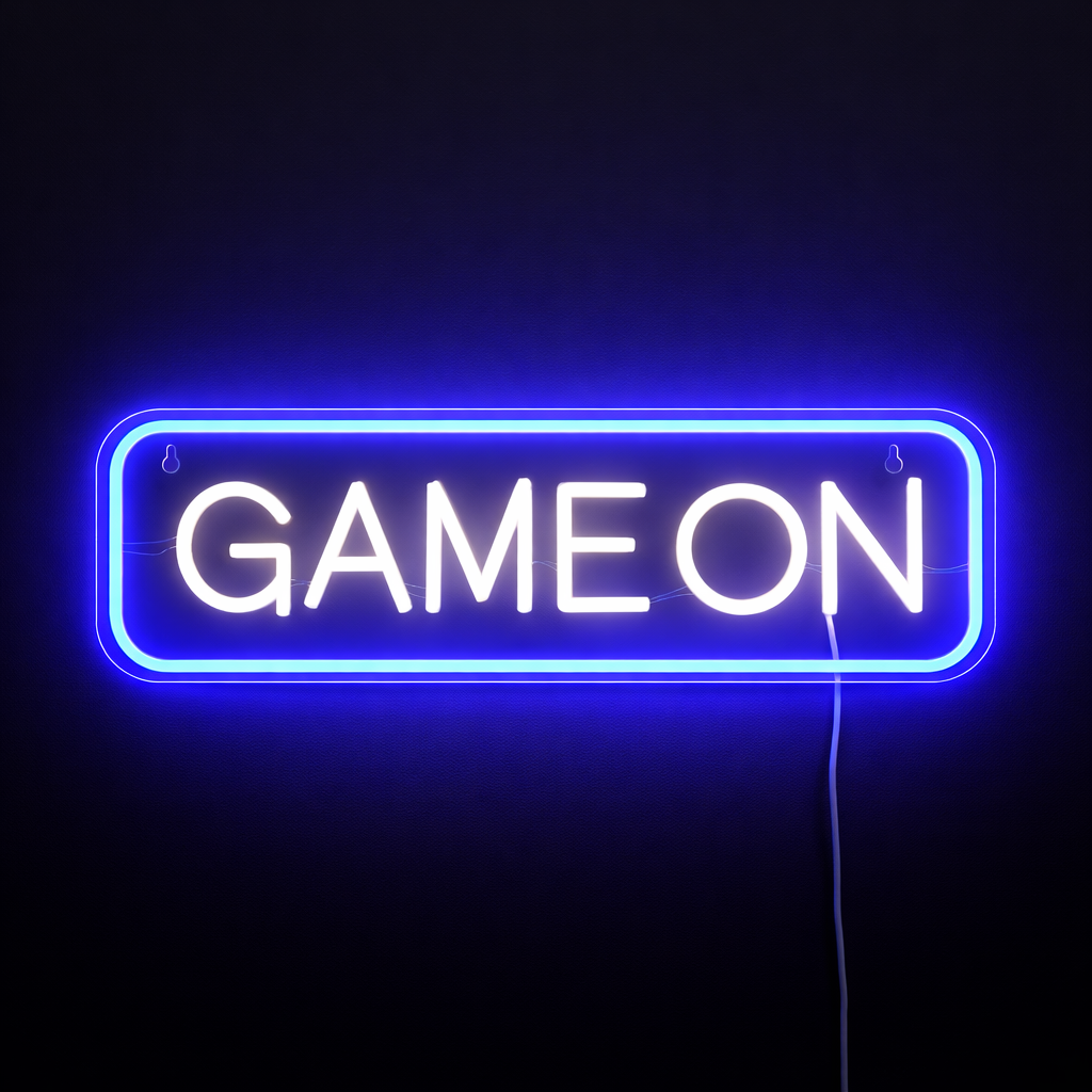 Game On Neon Vägglampa