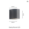 Gamp Round Vägglampa Utomhus Svart