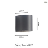 Gamp Round Vägglampa Utomhus Svart