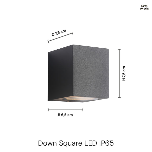 Gamp Square Vägglampa Utomhus Svart