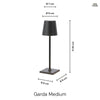 Garda Medium 30cm Sladdlös Svart