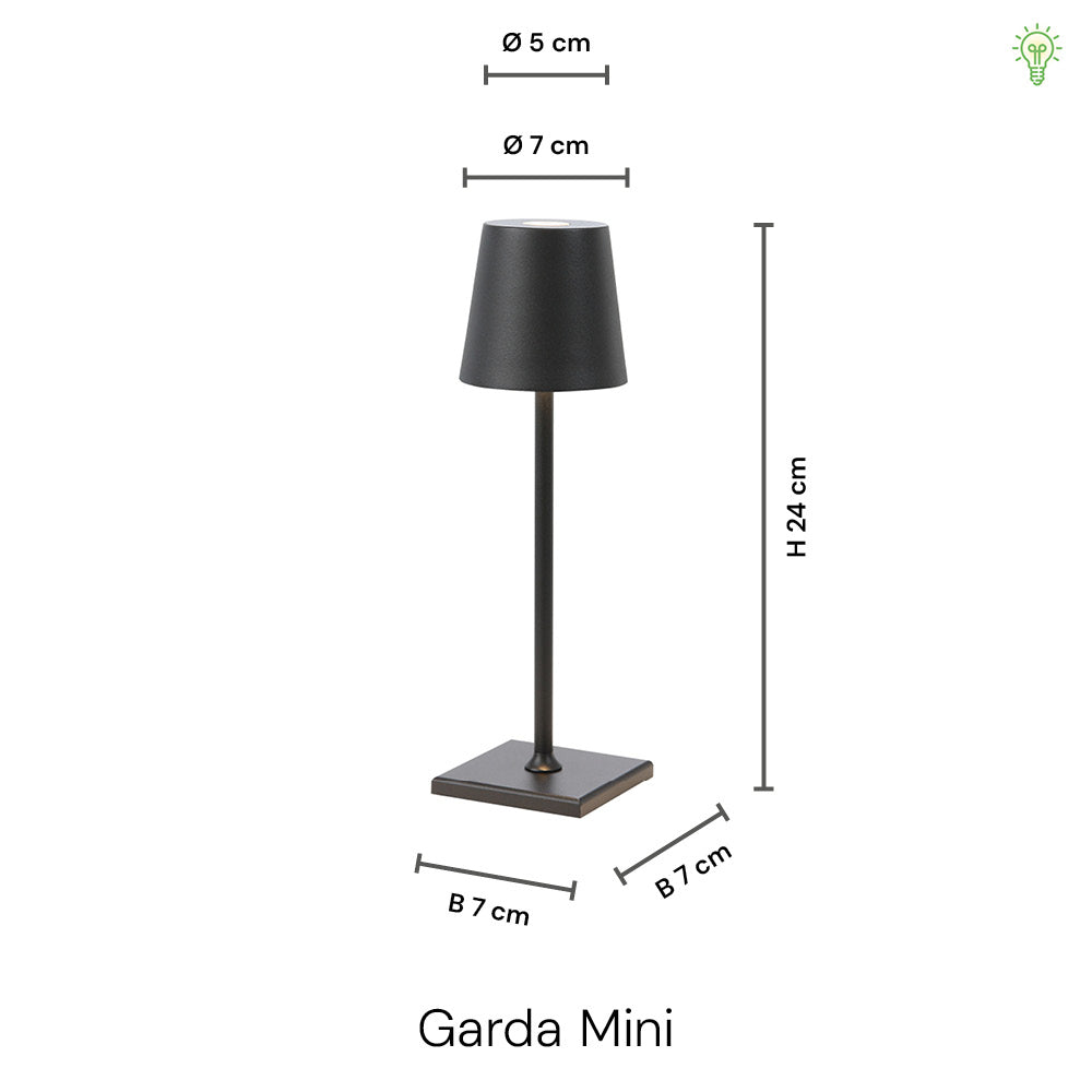 Garda Mini 24cm Trådlös Bordslampa IP54