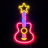 Guitar Neon Vägglampa