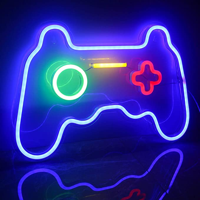 Joystick Neon Vägglampa Blå-Lampconcept.se