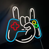 Joystick Hand Sign Neon Vägglampa-Lampconcept.se
