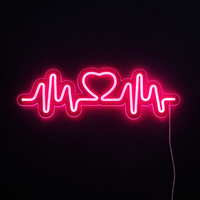 Heartbeat Neon Vägglampa Pink