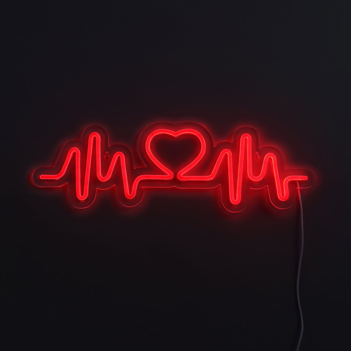 Heart Beat Red Neon Væglampe