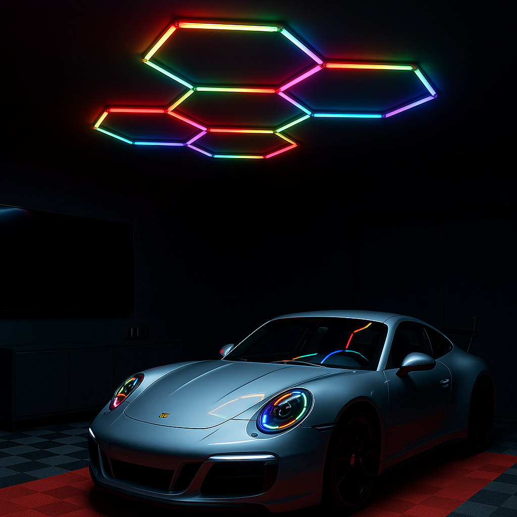 Hexagon Garage LED 5-Set 6500K RGB-Lampconcept.se