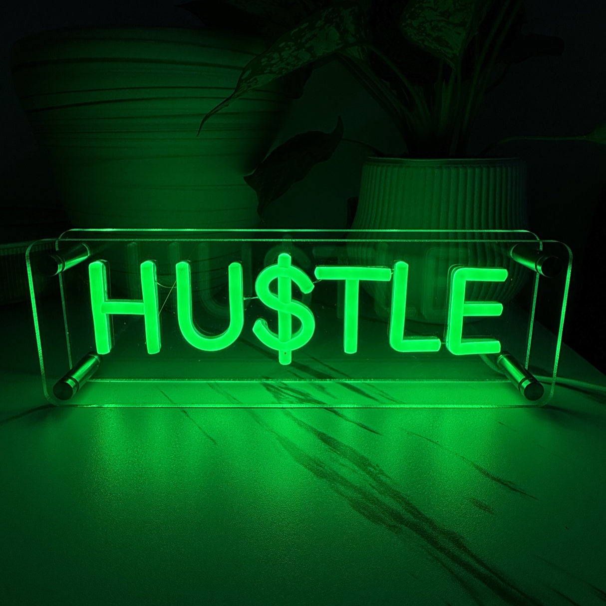 Hustle LED Neon Box Bordlampa