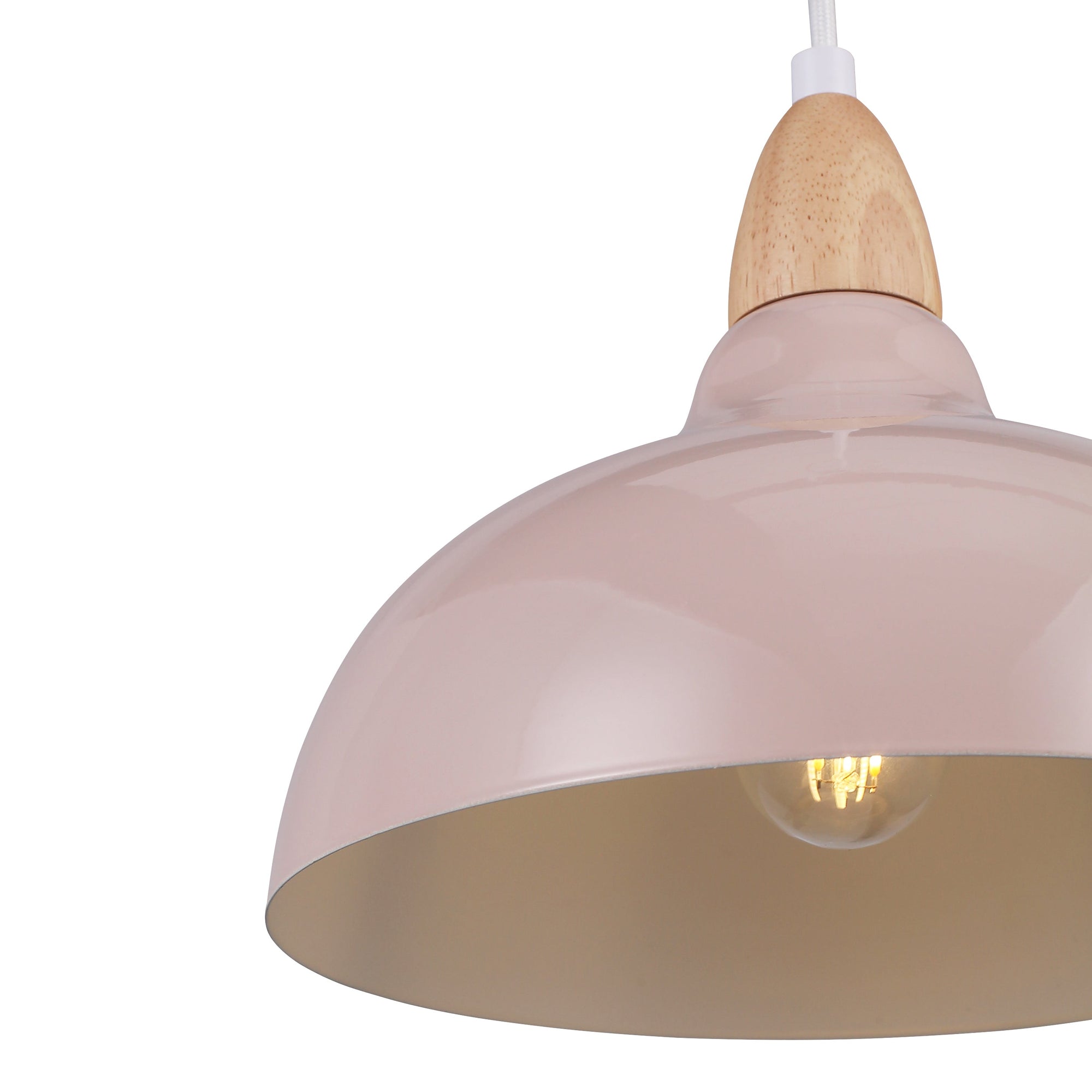Oak Taklampa Ø24 Glossy Beige Pink-Lampconcept.se