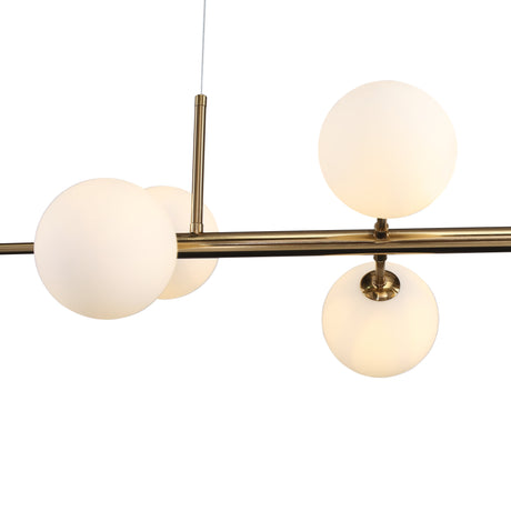 Seti Långbordstaklampa Borstad Mässing/Opal-Lampconcept.se