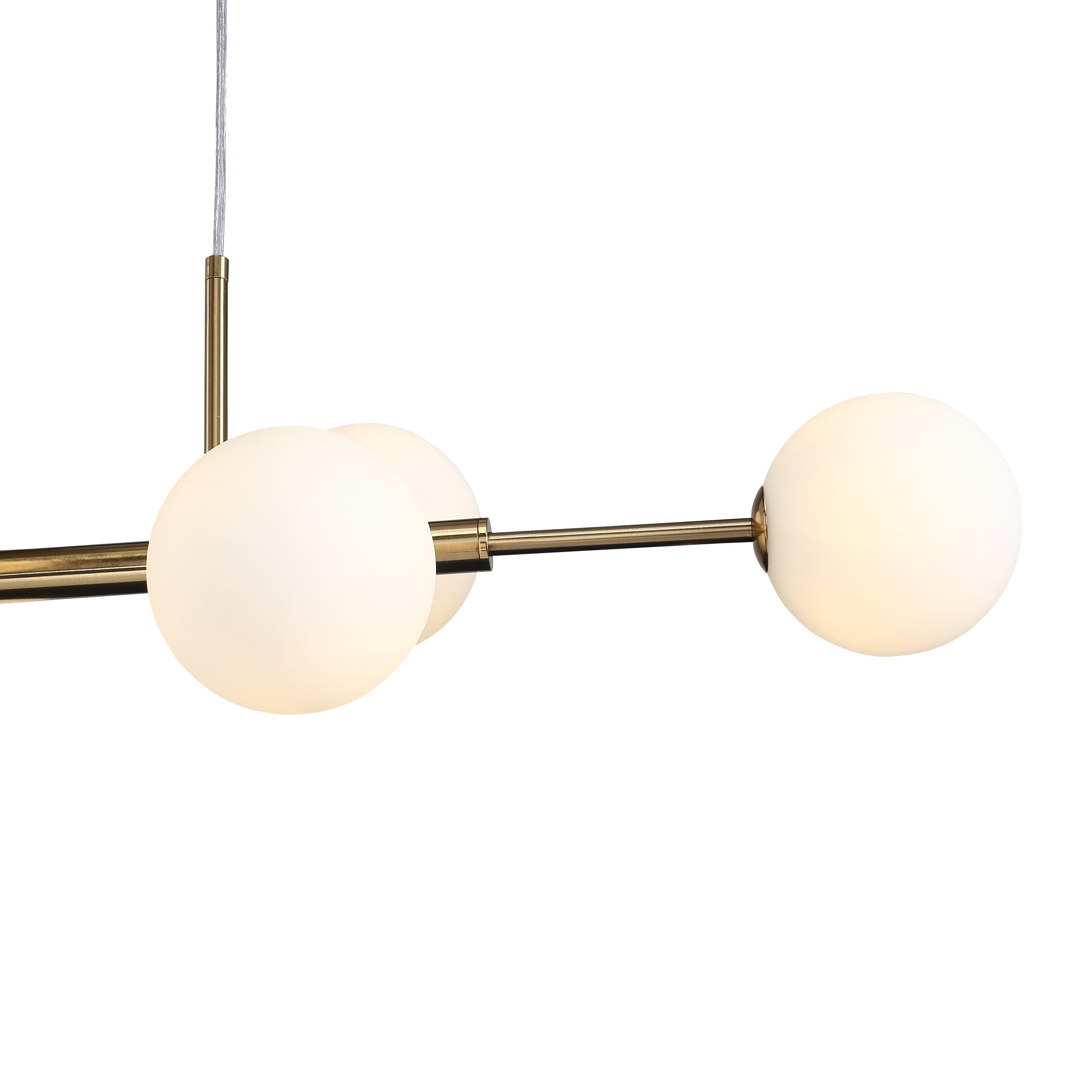 Seti Långbordstaklampa Borstad Mässing/Opal-Lampconcept.se