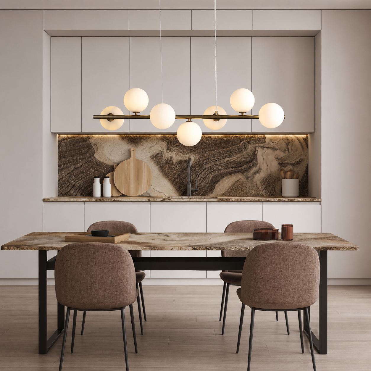 Bubbles Långbordstaklampa 90cm Opal