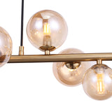 Valencia Långbordstaklampa Mässing/Amber-Lampconcept.se