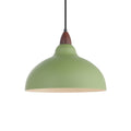 Oak Taklampa Ø35 Mörkt Trä - Grön