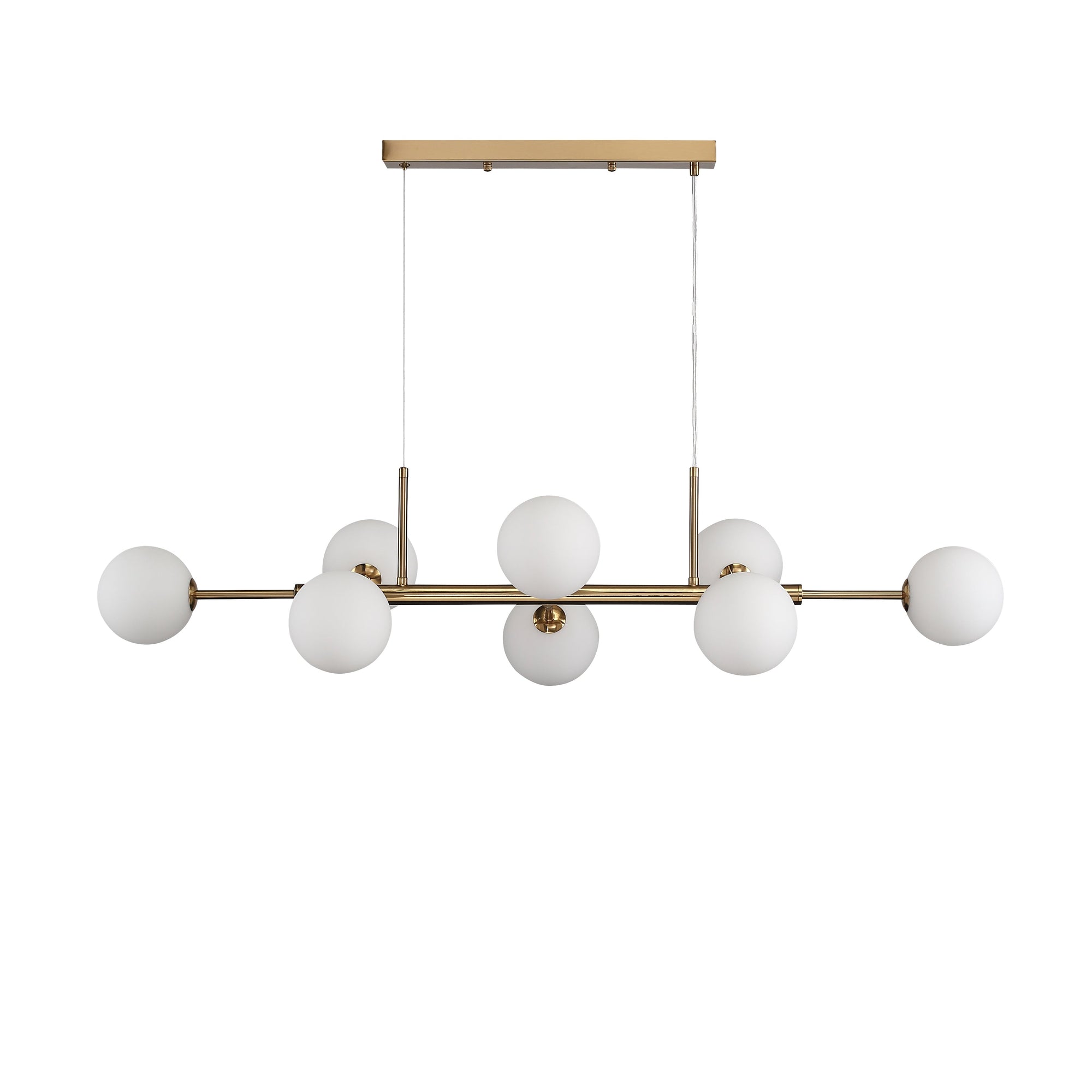 Seti Långbordstaklampa Borstad Mässing/Opal-Lampconcept.se