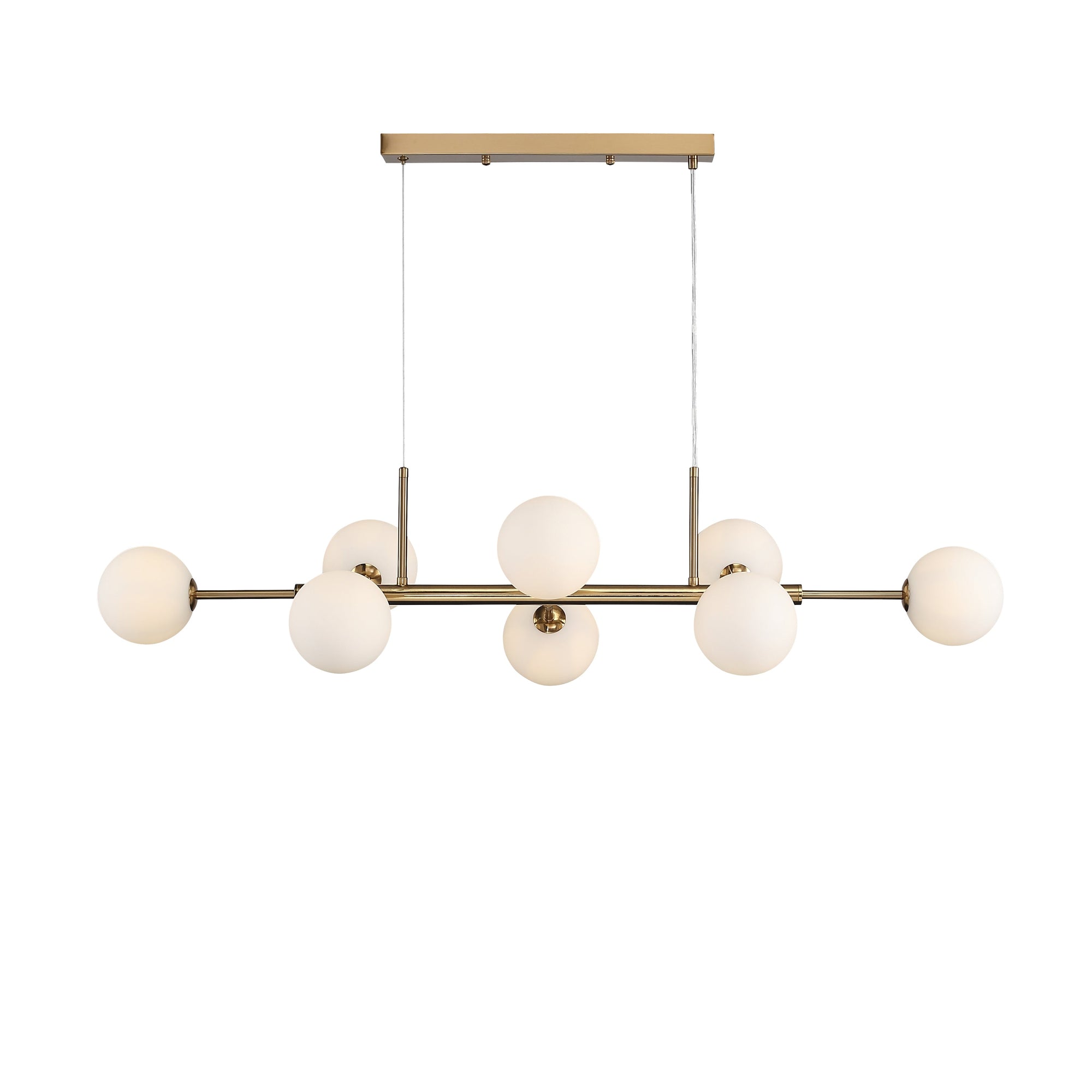 Seti Långbordstaklampa Borstad Mässing/Opal-Lampconcept.se