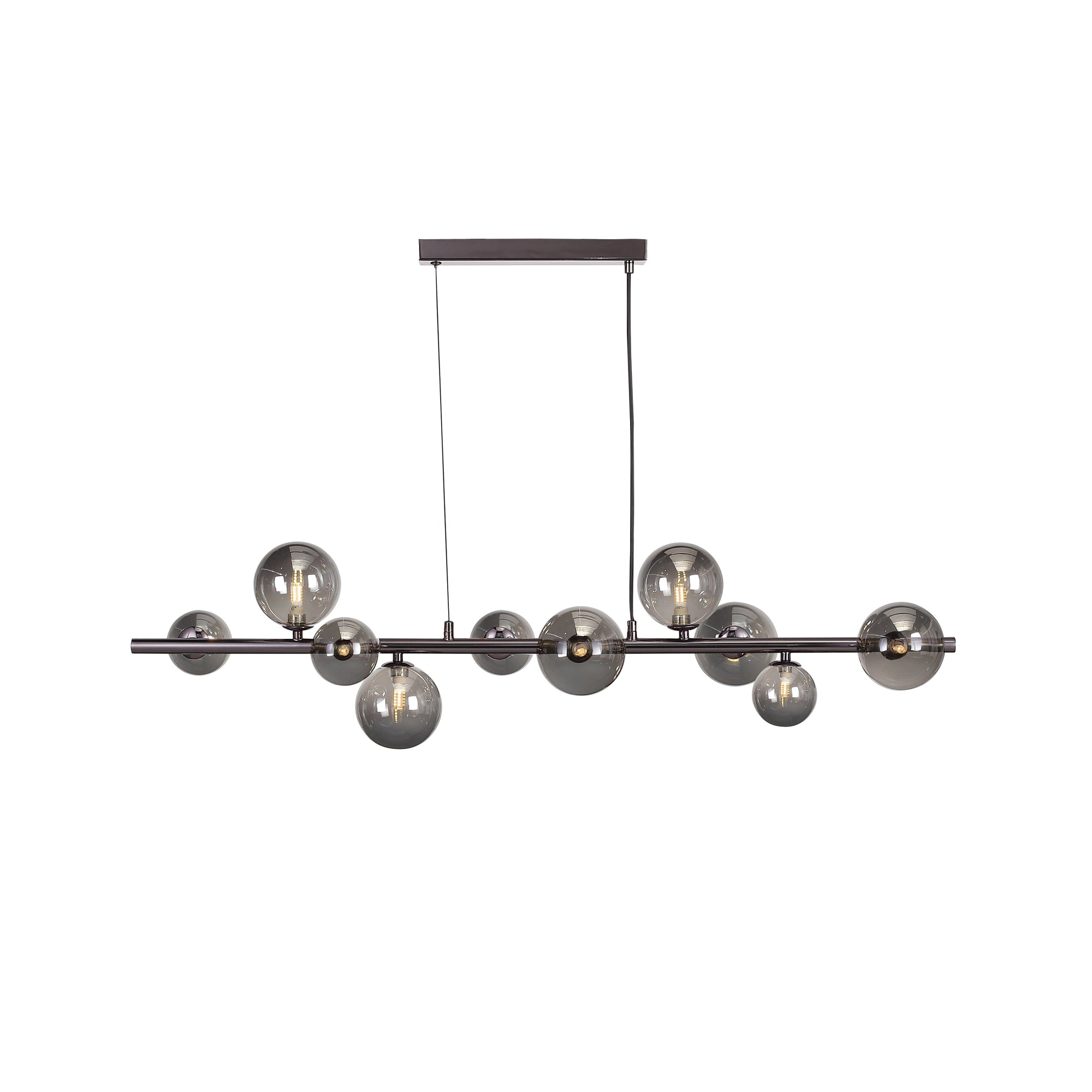 Valencia Långbordstaklampa Svart Titanium/Smoke-Lampconcept.se