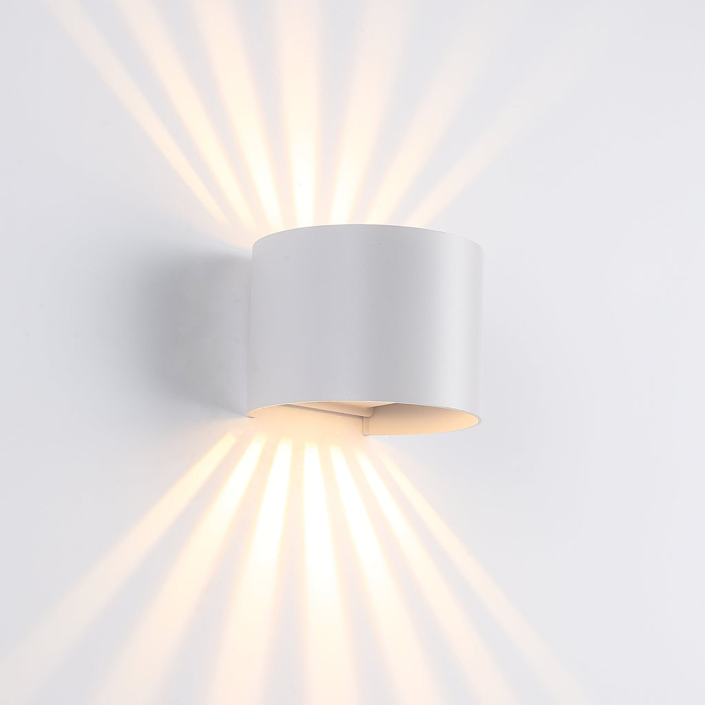 Sunset Round IP65 6W Udendørs Vägglampa Vit