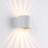 Sunset Round IP54 6W Utomhus Vägglampa Vit-Lampconcept.se