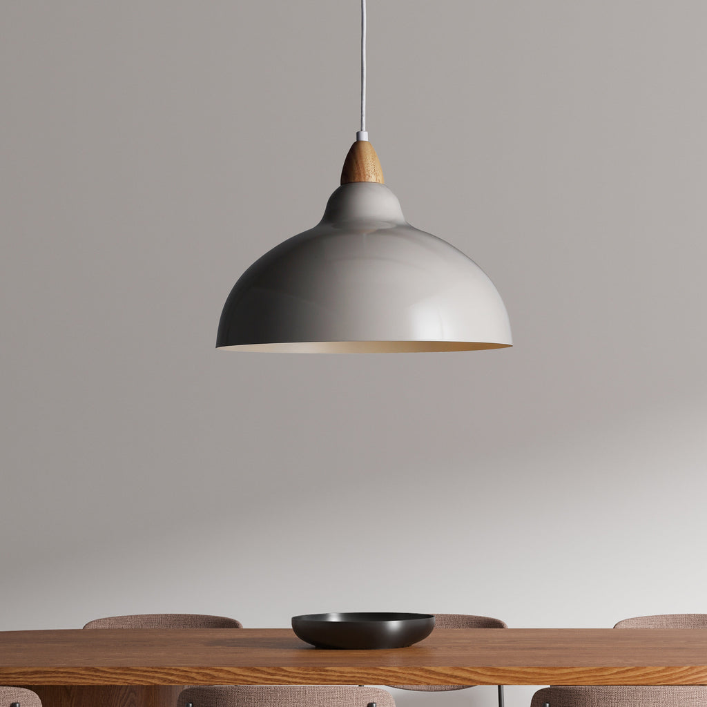 Oak Taklampa Ø35 Glossy Dove