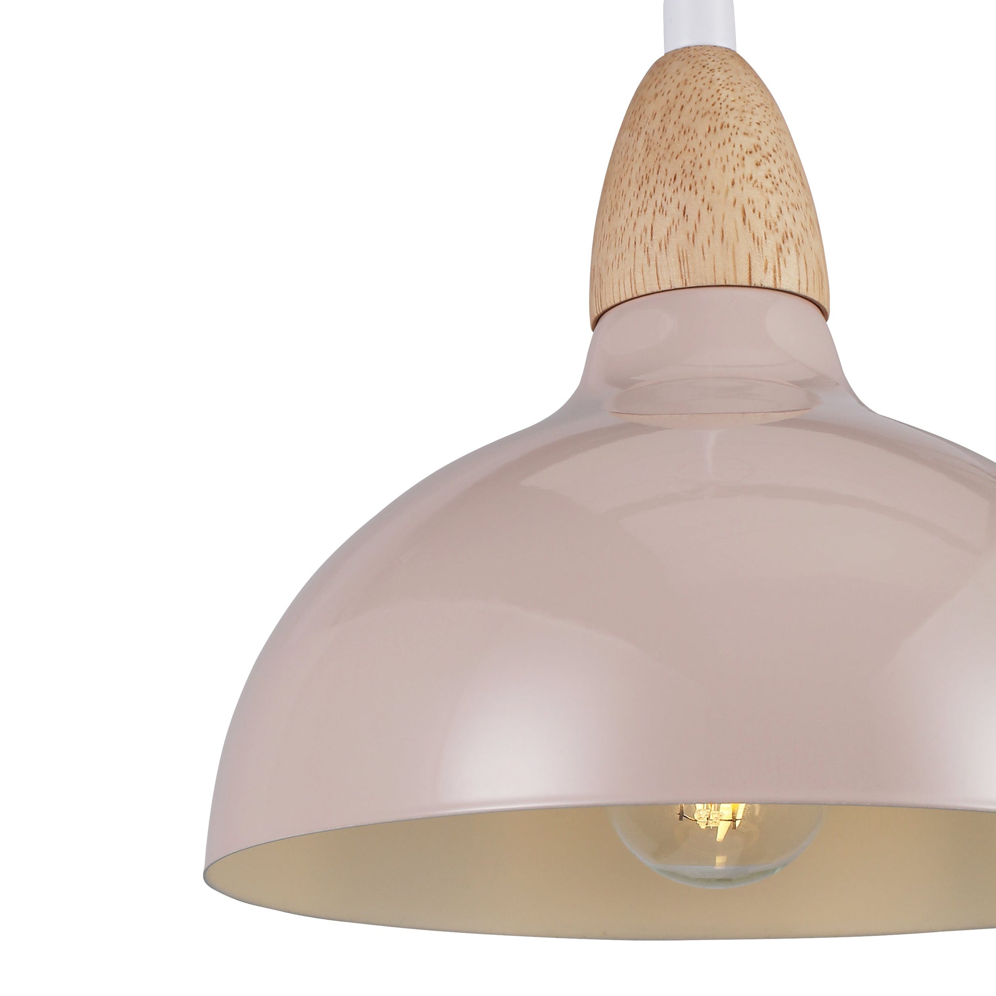 Oak Taklampa Ø19 Glossy Beige Pink-Lampconcept.se